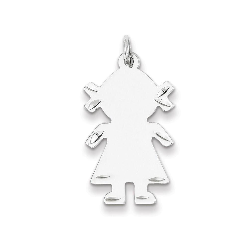 Sterling Silver Engravable Girl Disc Charm