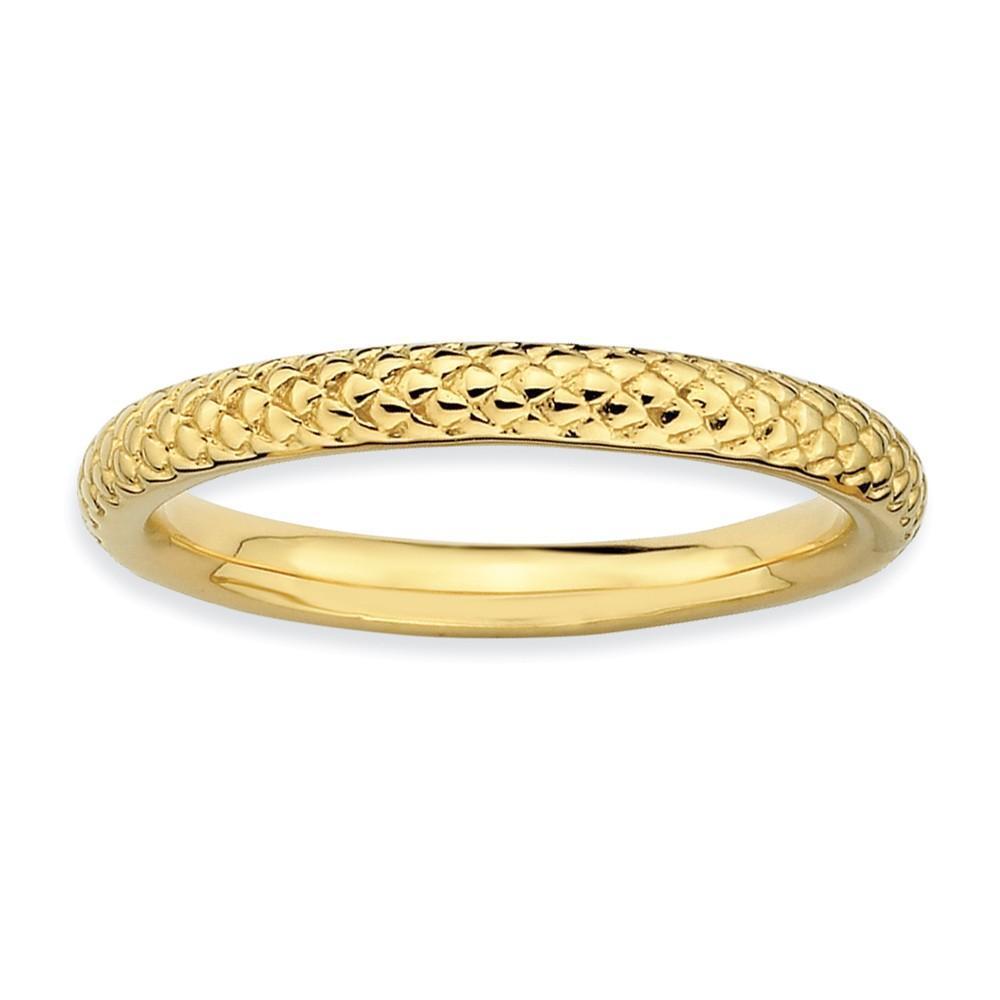 Sterling Silver Gold-Plated Cable Ring