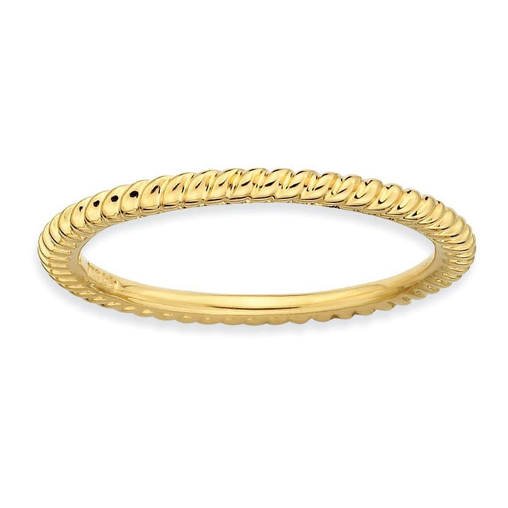 Sterling Silver Gold-Plated Twisted Ring