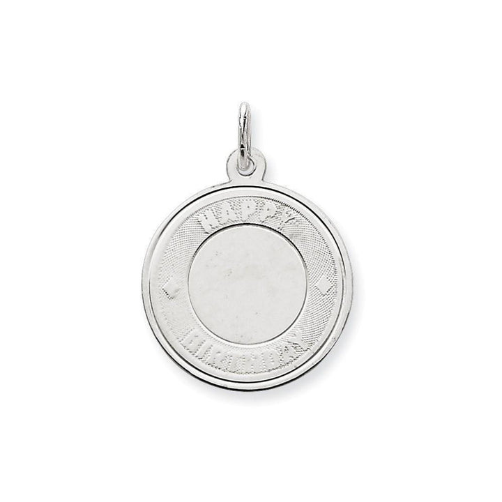 Sterling Silver Happy Birthday Disc Pendant