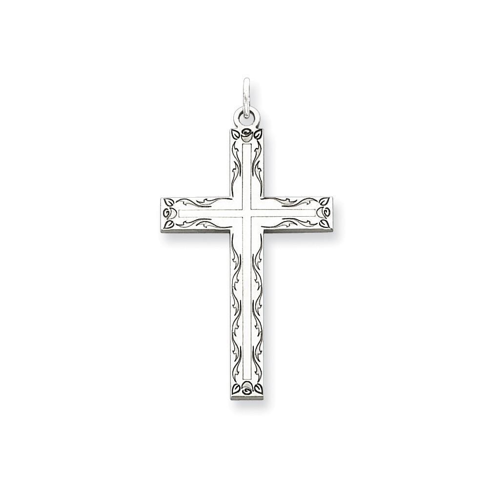 Sterling Silver Laser Designed Cross Pendant