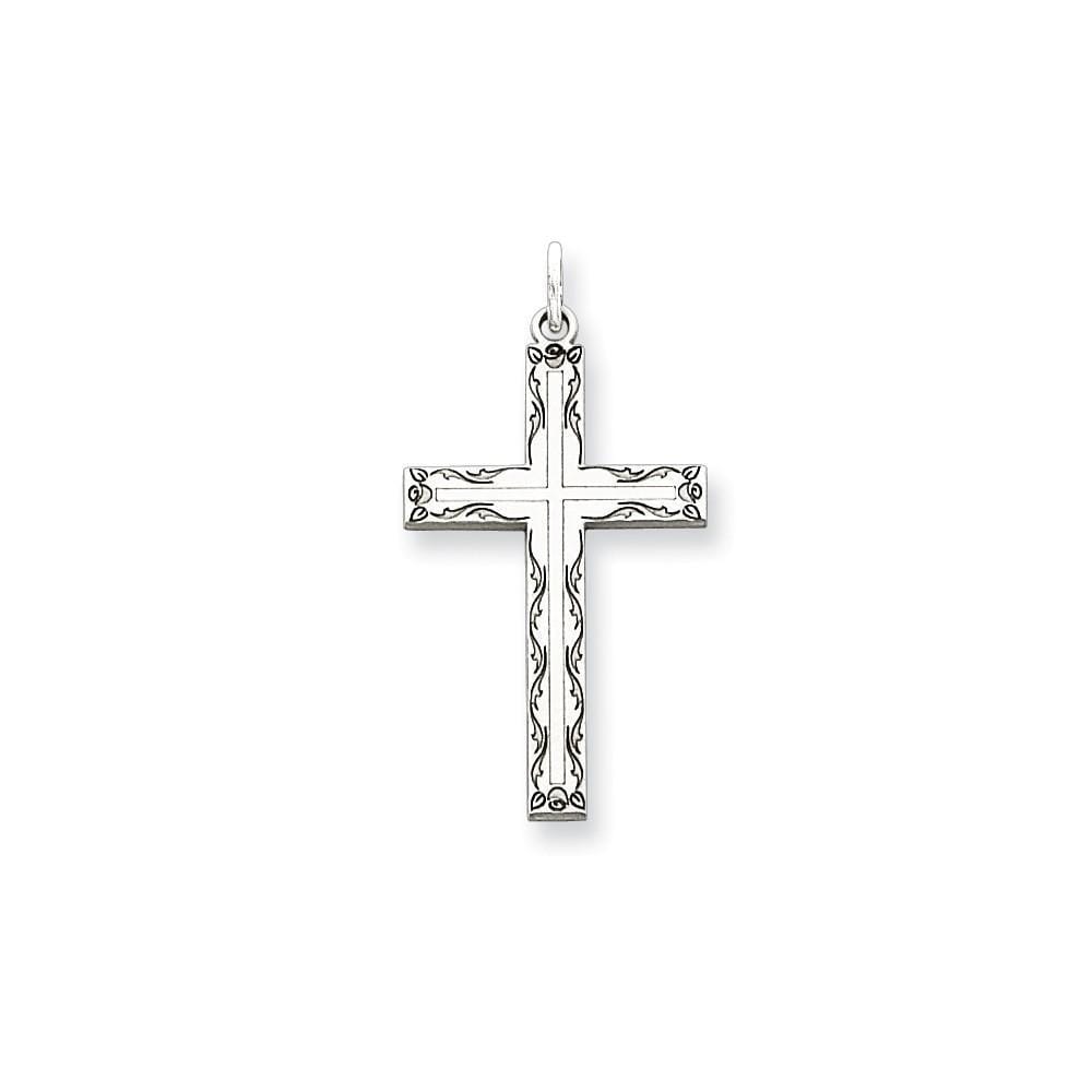 Sterling Silver Laser Designed Cross Pendant