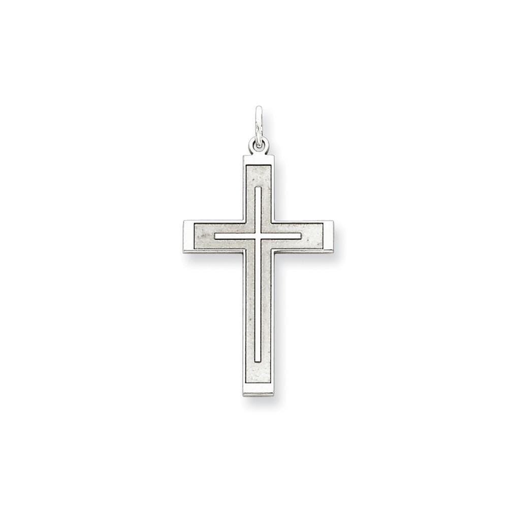 Sterling Silver Laser Designed Cross Pendant