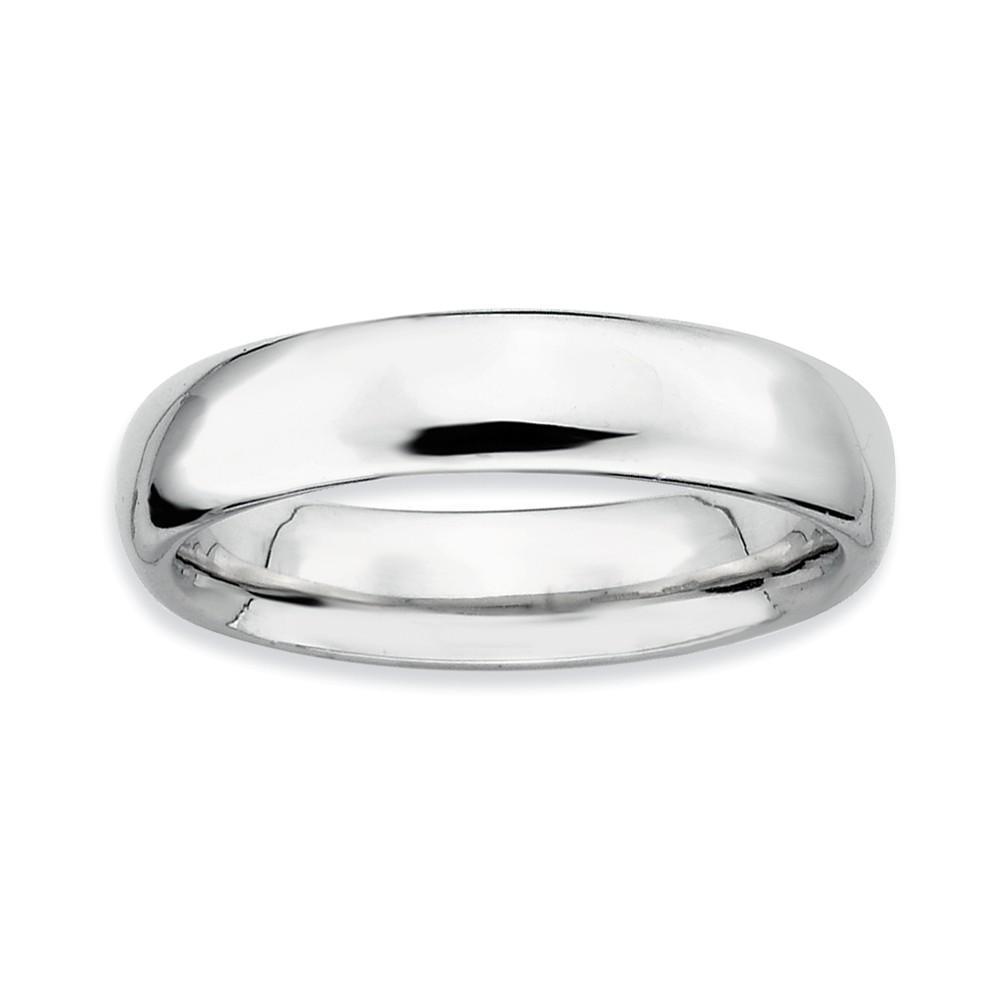 Sterling Silver Rhodium Polished Ring