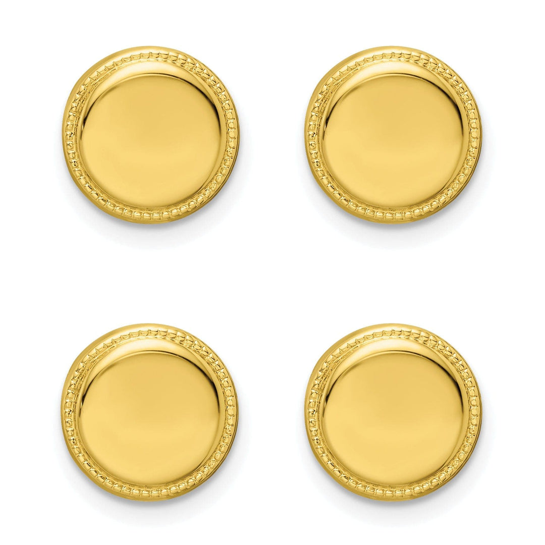 Kelly Waters Studs Gold Plated Four Piece Beaded Tuxedo Studs