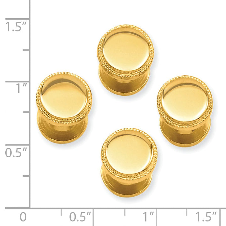 Kelly Waters Studs Gold Plated Four Piece Beaded Tuxedo Studs