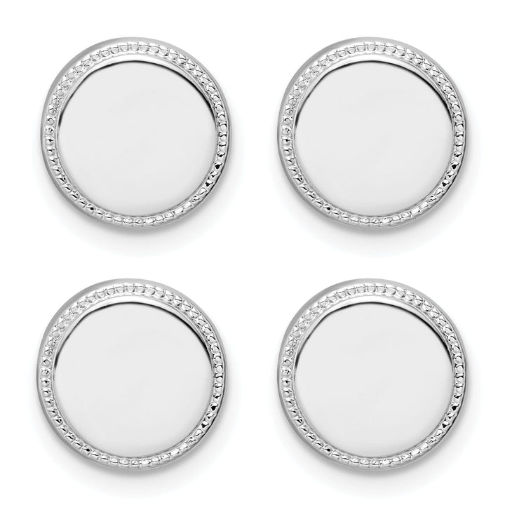 Kelly Waters Studs Rhodium Plated Four Piece Beaded Tuxedo Studs