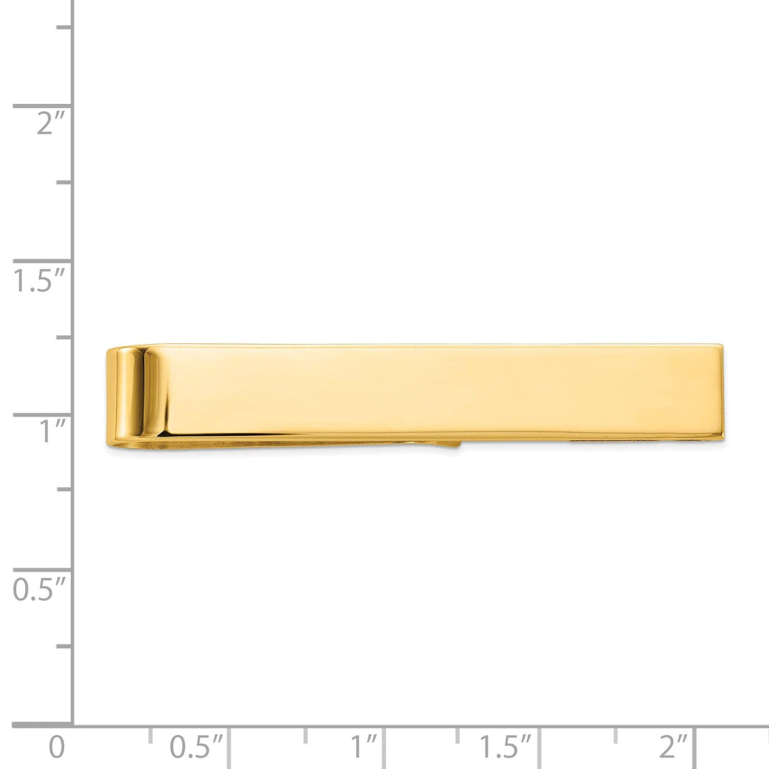 Lovely Rita's Tie Bar 14k Yellow Gold Solid Flat Design Tie Bar