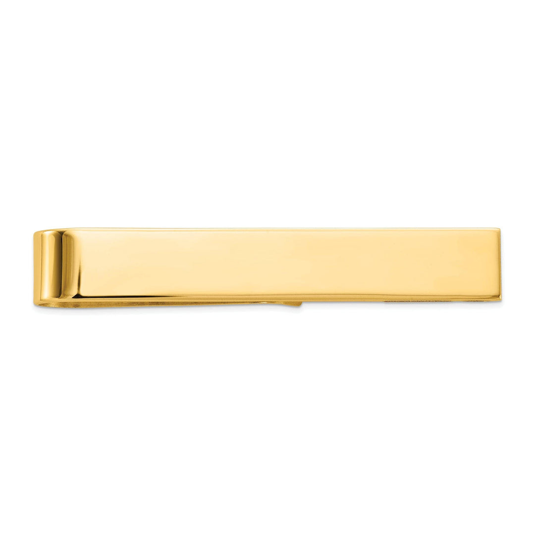 Lovely Rita's Tie Bar 14k Yellow Gold Solid Flat Design Tie Bar