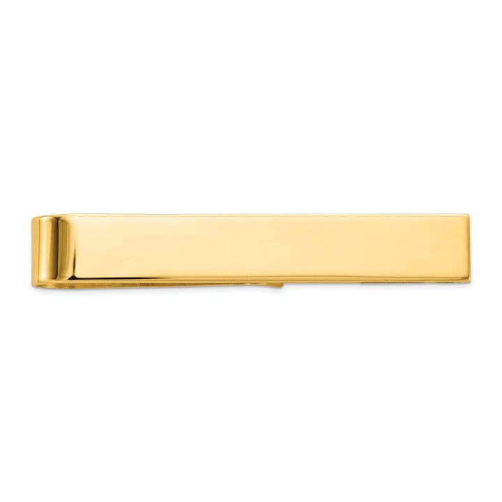 Lovely Rita's Tie Bar 14k Yellow Gold Solid Flat Design Tie Bar