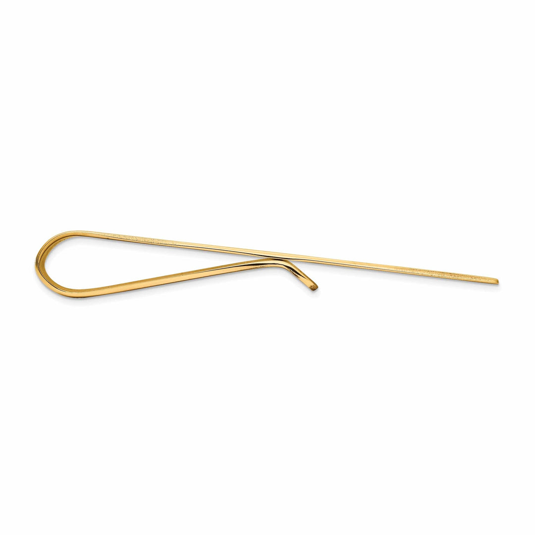 Lovely Rita's Tie Bar 14k Yellow Gold Solid with Line Design Tie Bar
