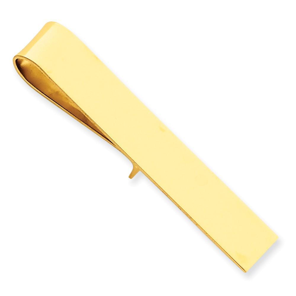 Lovely Rita's Tie Bar Contemporary Style Engraving - $20 14k Yellow Gold Solid Flat Design Tie Bar