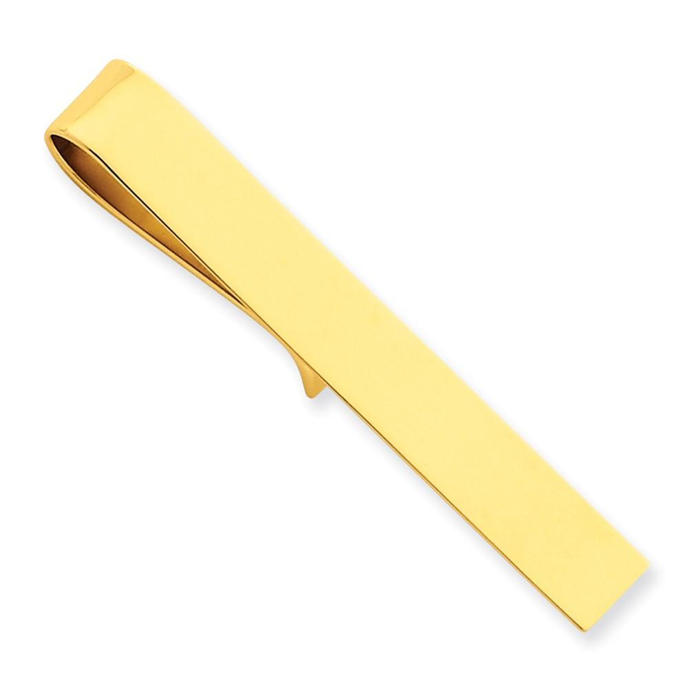 Lovely Rita's Tie Bar Contemporary Style Engraving - $20 14k Yellow Gold Solid Flat Design Tie Bar