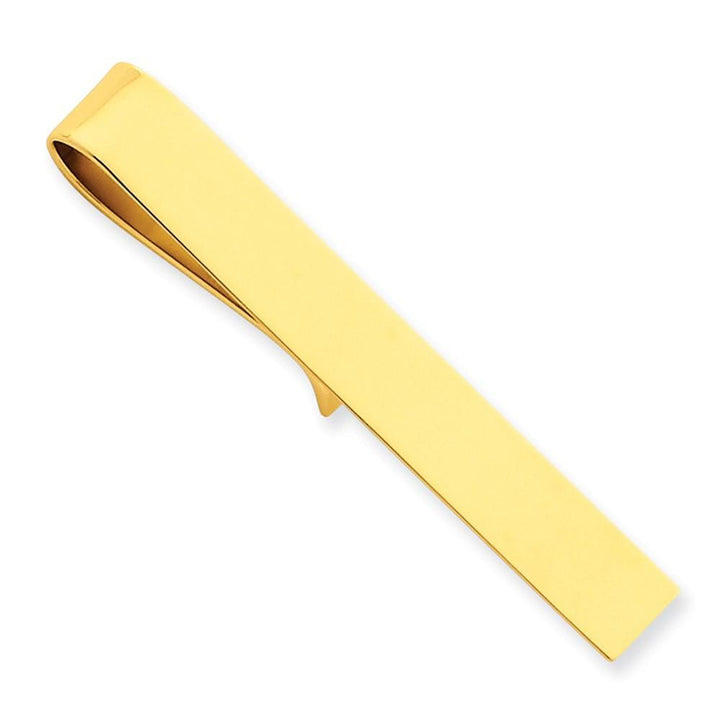 Lovely Rita's Tie Bar Contemporary Style Engraving - $20 14k Yellow Gold Solid Flat Design Tie Bar