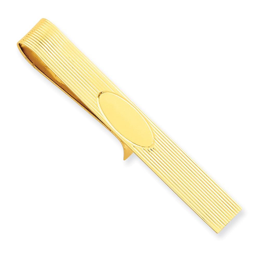 Lovely Rita's Tie Bar Contemporary Style Engraving - $20 14k Yellow Gold Solid with Line Design Tie Bar