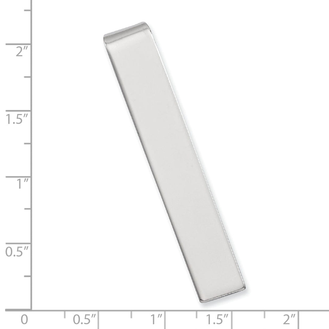 Jere Collection Tie Bar White Rhodium Gold Plated Polished Finish Tie Bar