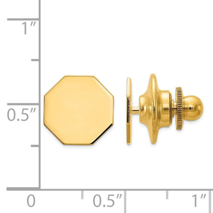 Lovely Rita's Tie Tac 14k Yellow Gold Solid Octagon Design Tie Tac.
