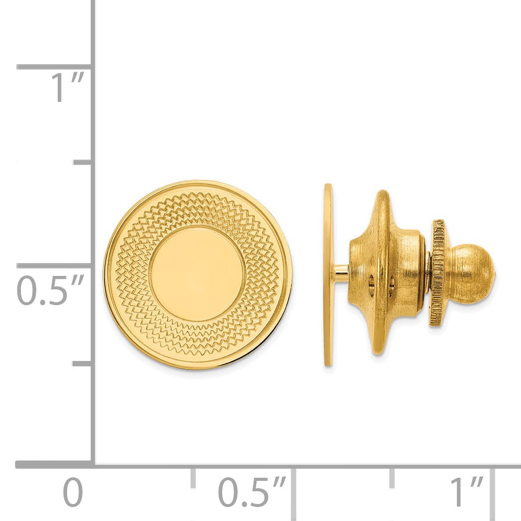 Lovely Rita's Tie Tac 14k Yellow Gold Solid Round Design Tie Tac.