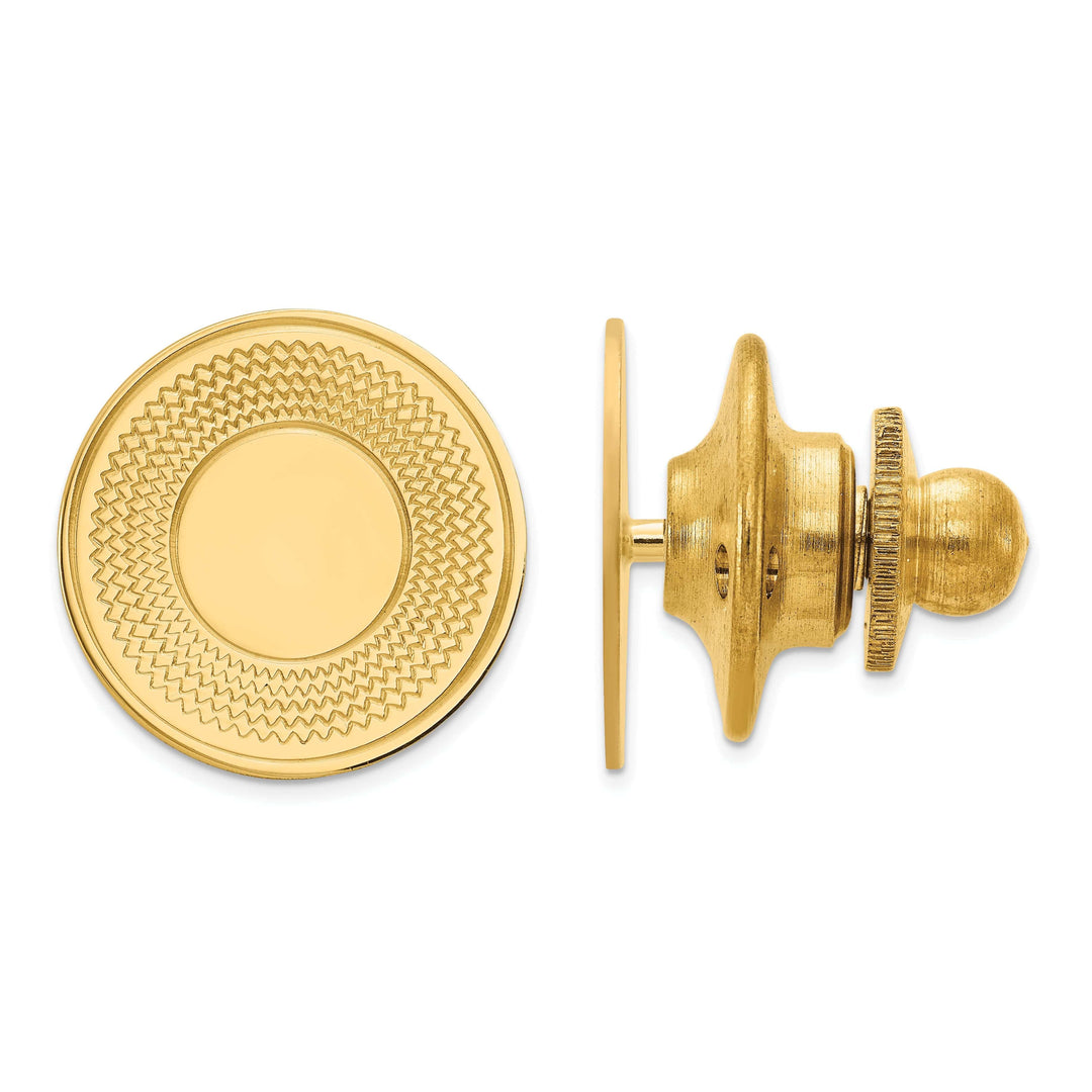 Lovely Rita's Tie Tac 14k Yellow Gold Solid Round Design Tie Tac.