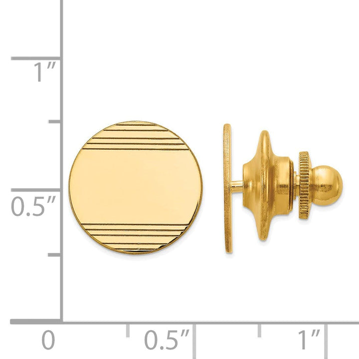 Lovely Rita's Tie Tac 14k Yellow Gold Solid Round Design Tie Tac.