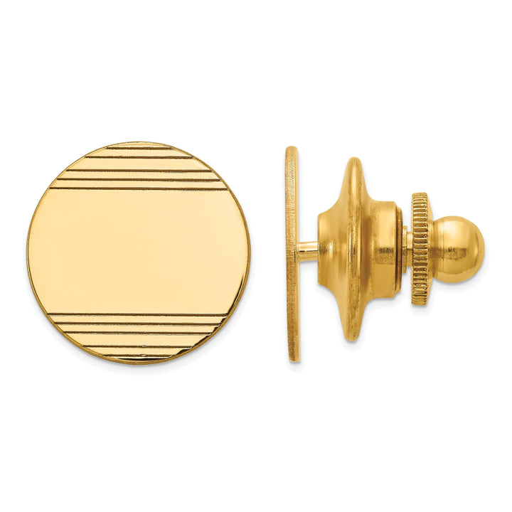 Lovely Rita's Tie Tac 14k Yellow Gold Solid Round Design Tie Tac.