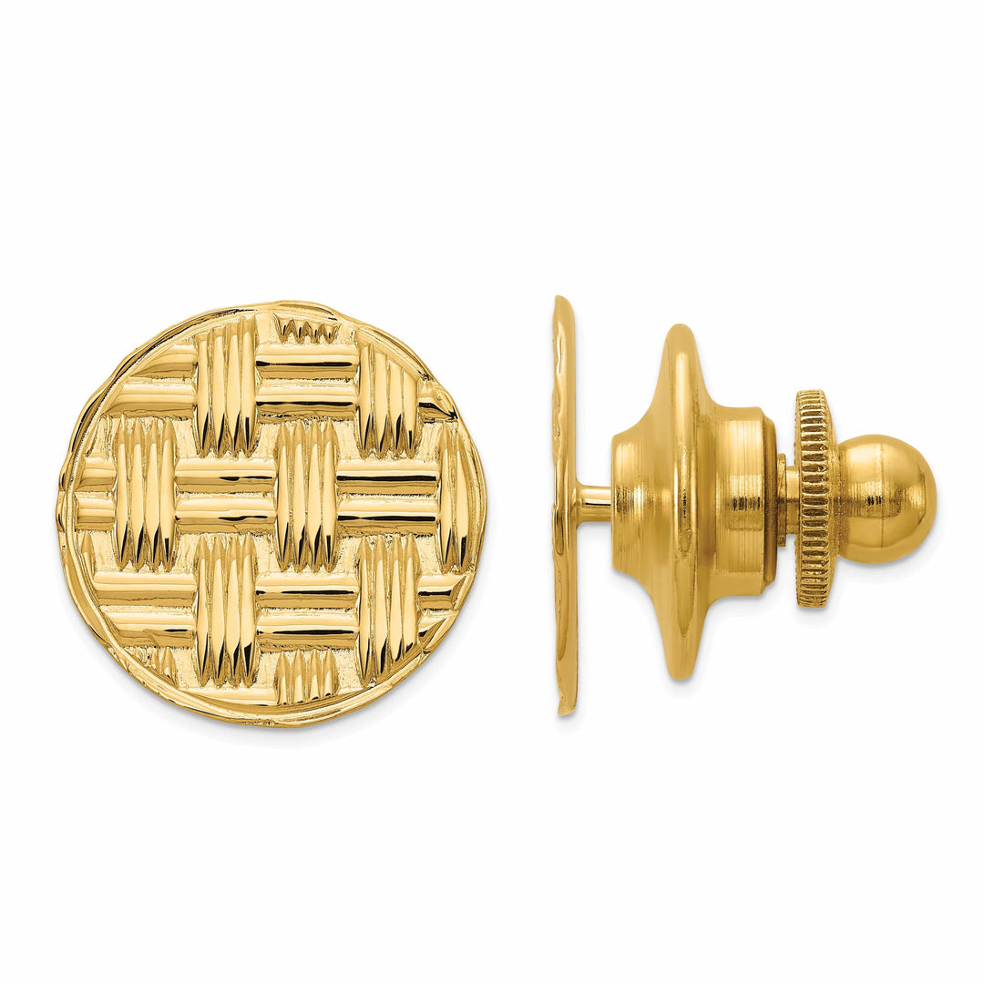 Lovely Rita's Tie Tac 14k Yellow Gold Solid Round Design Tie Tac.