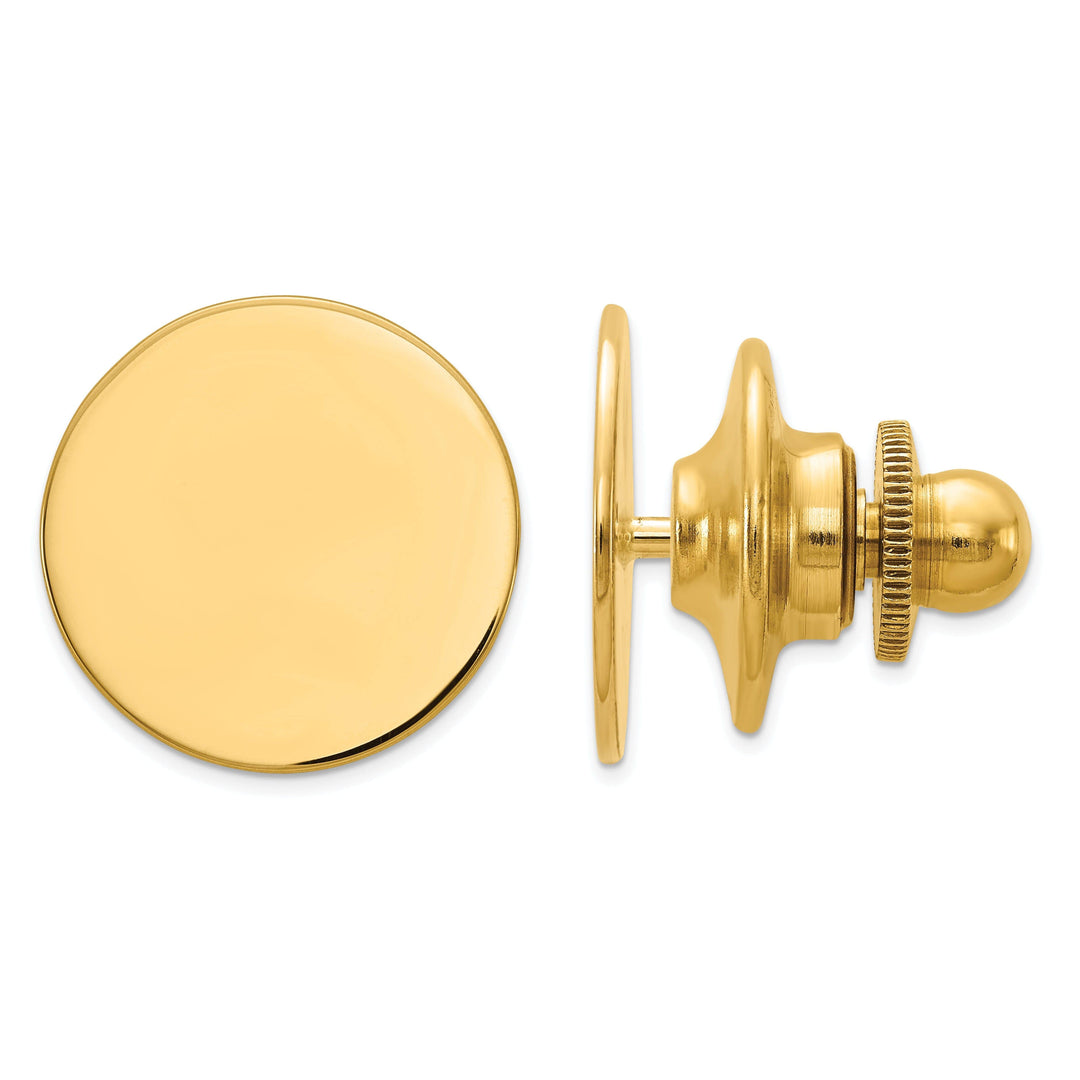 Lovely Rita's Tie Tac 14k Yellow Gold Solid Round Design Tie Tac
