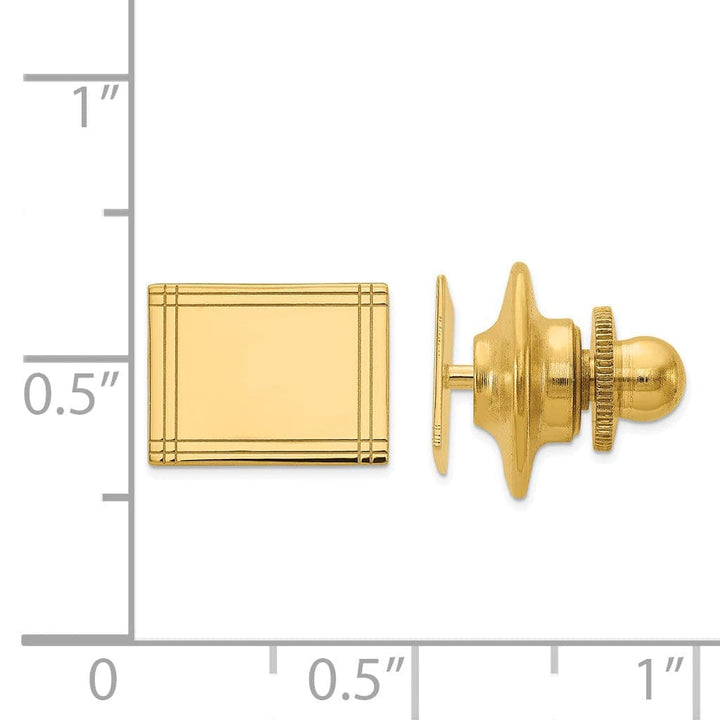 Lovely Rita's Tie Tac 14k Yellow Gold Solid Square Design Tie Tac.
