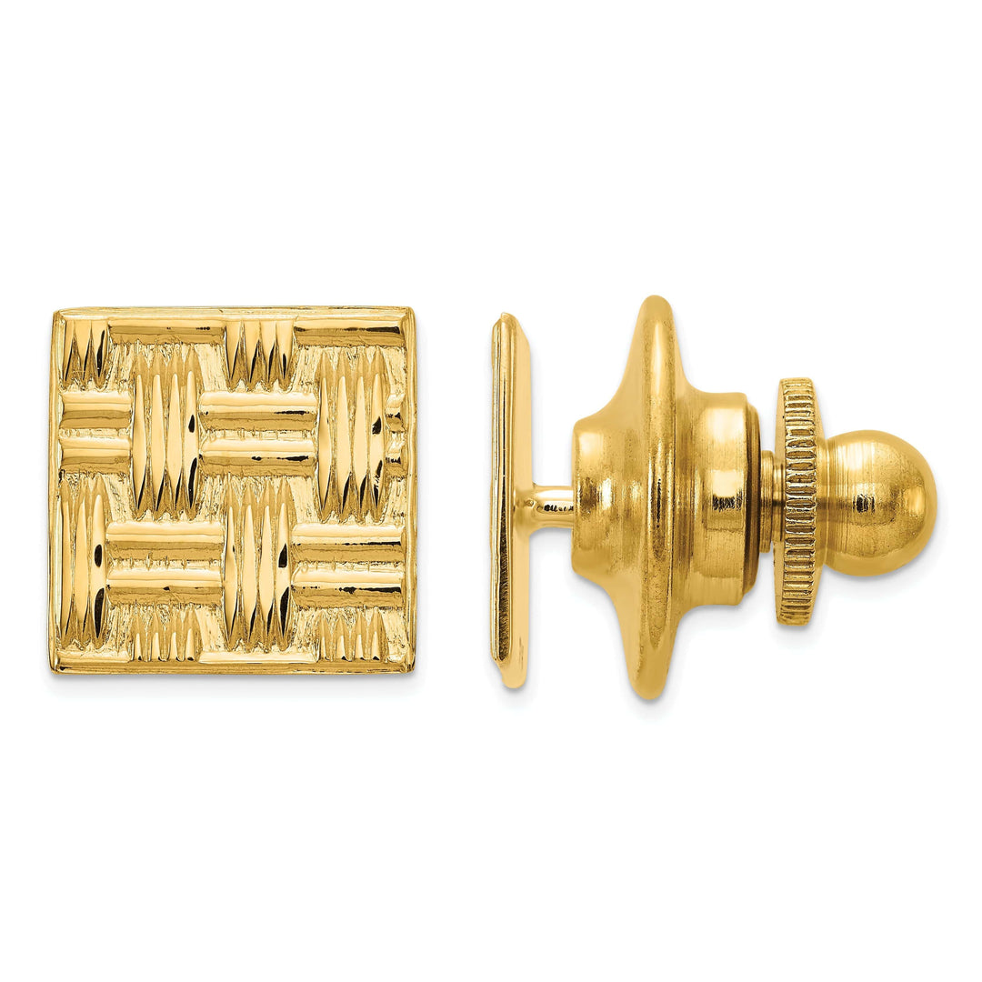 Lovely Rita's Tie Tac 14k Yellow Gold Solid Square Design Tie Tac