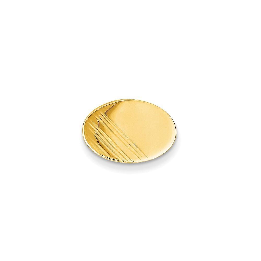 Lovely Rita's Tie Tac Contemporary Style Engraving - $20 14k Yellow Gold Solid Oval Design Tie Tac.