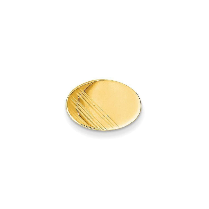 Lovely Rita's Tie Tac Contemporary Style Engraving - $20 14k Yellow Gold Solid Oval Design Tie Tac.