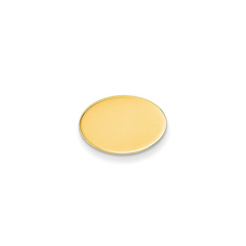Lovely Rita's Tie Tac Contemporary Style Engraving - $20 14k Yellow Gold Solid Oval Design Tie Tac