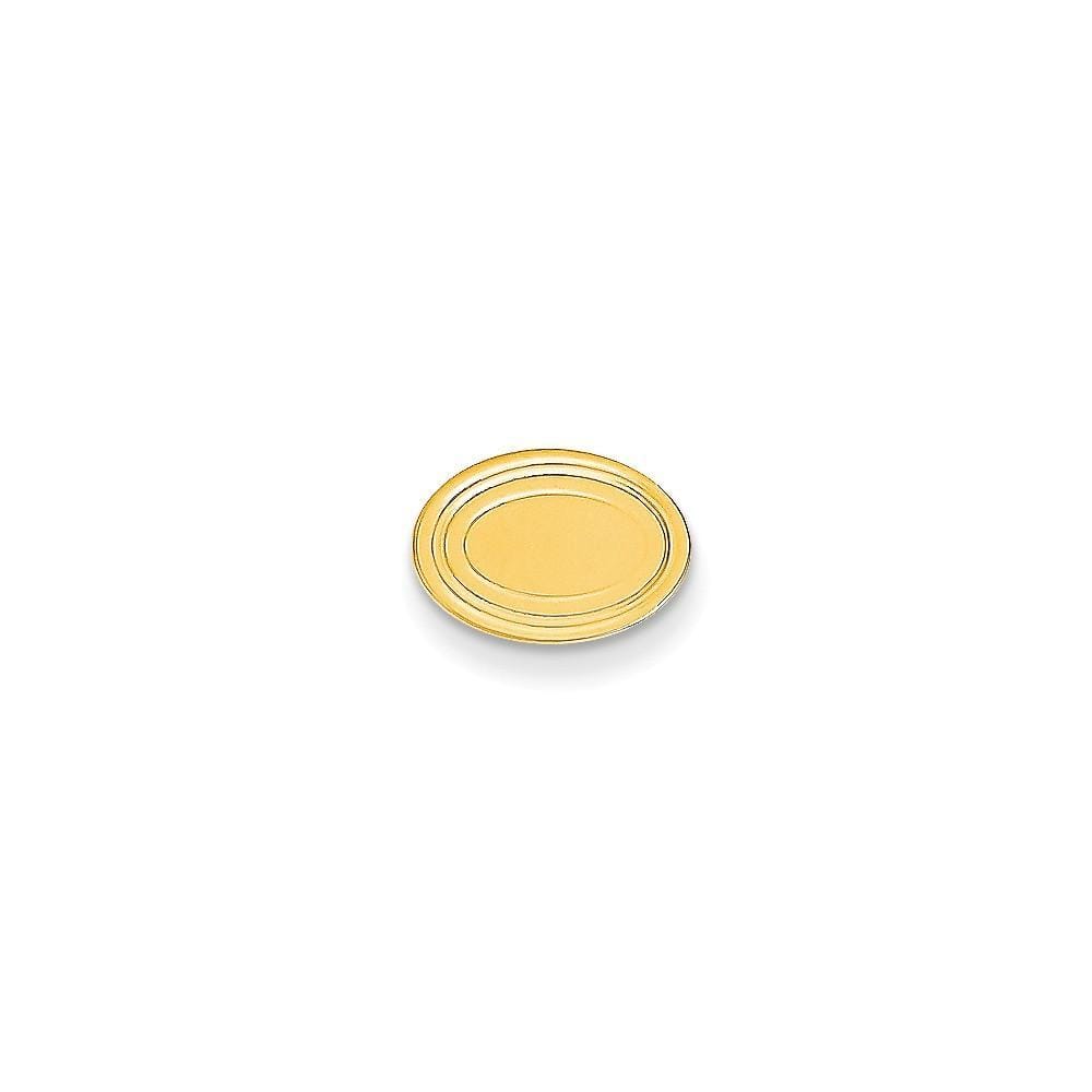 Lovely Rita's Tie Tac Contemporary Style Engraving - $20 14k Yellow Gold Solid Oval Line Design Tie Tac.