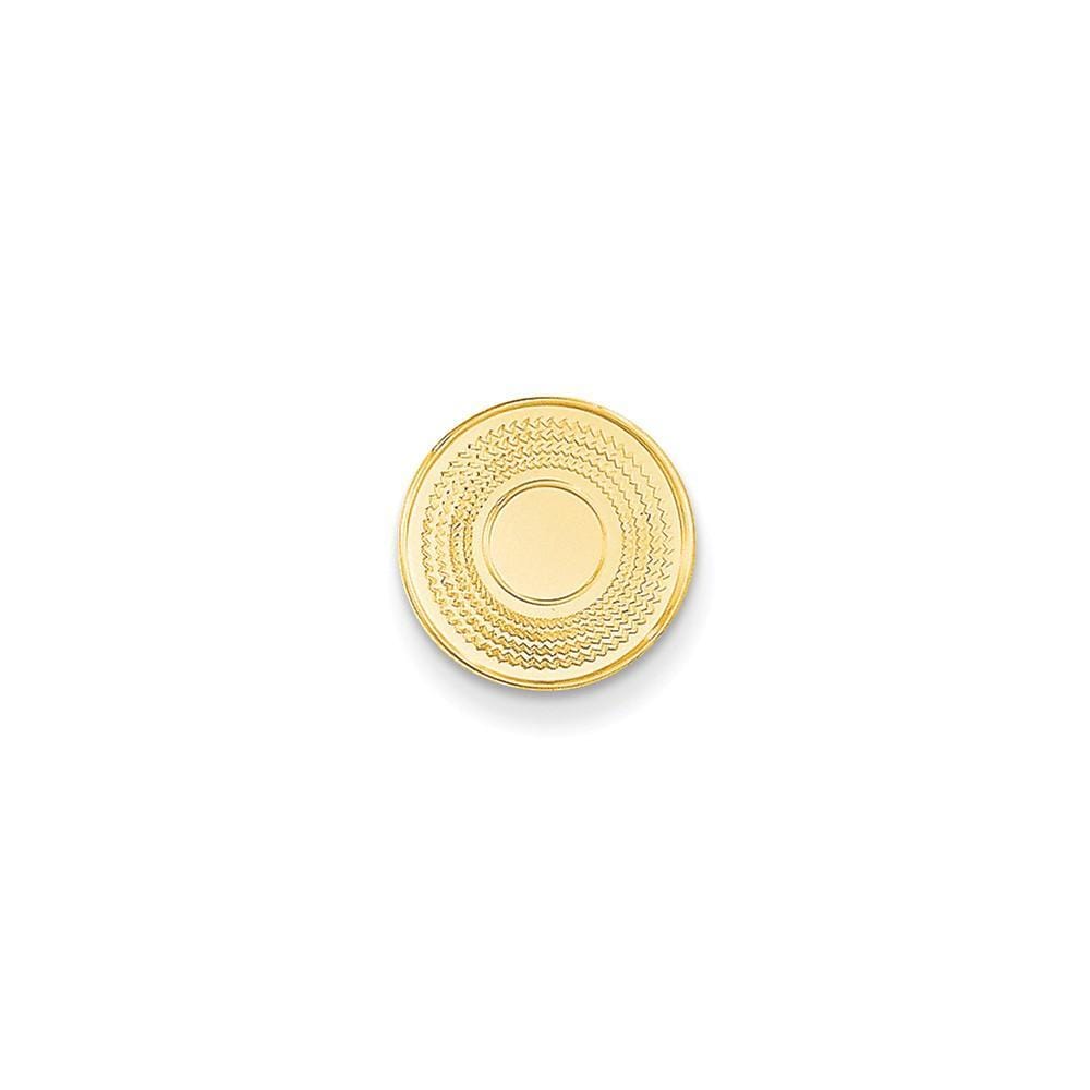 Lovely Rita's Tie Tac Contemporary Style Engraving - $20 14k Yellow Gold Solid Round Design Tie Tac.