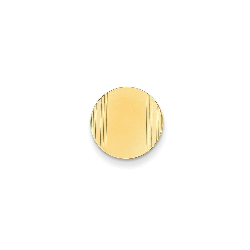 Lovely Rita's Tie Tac Contemporary Style Engraving - $20 14k Yellow Gold Solid Round Design Tie Tac.