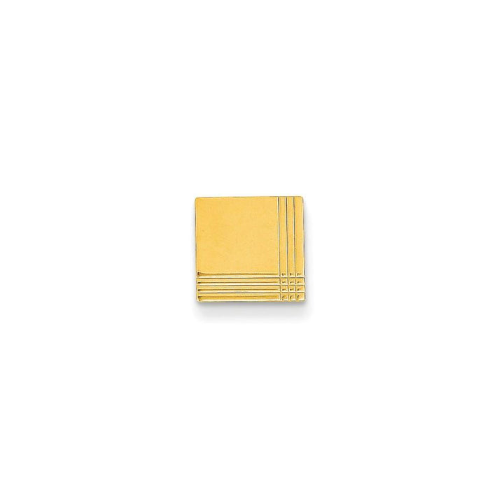 Lovely Rita's Tie Tac Contemporary Style Engraving - $20 14k Yellow Gold Solid Square Design Tie Tac