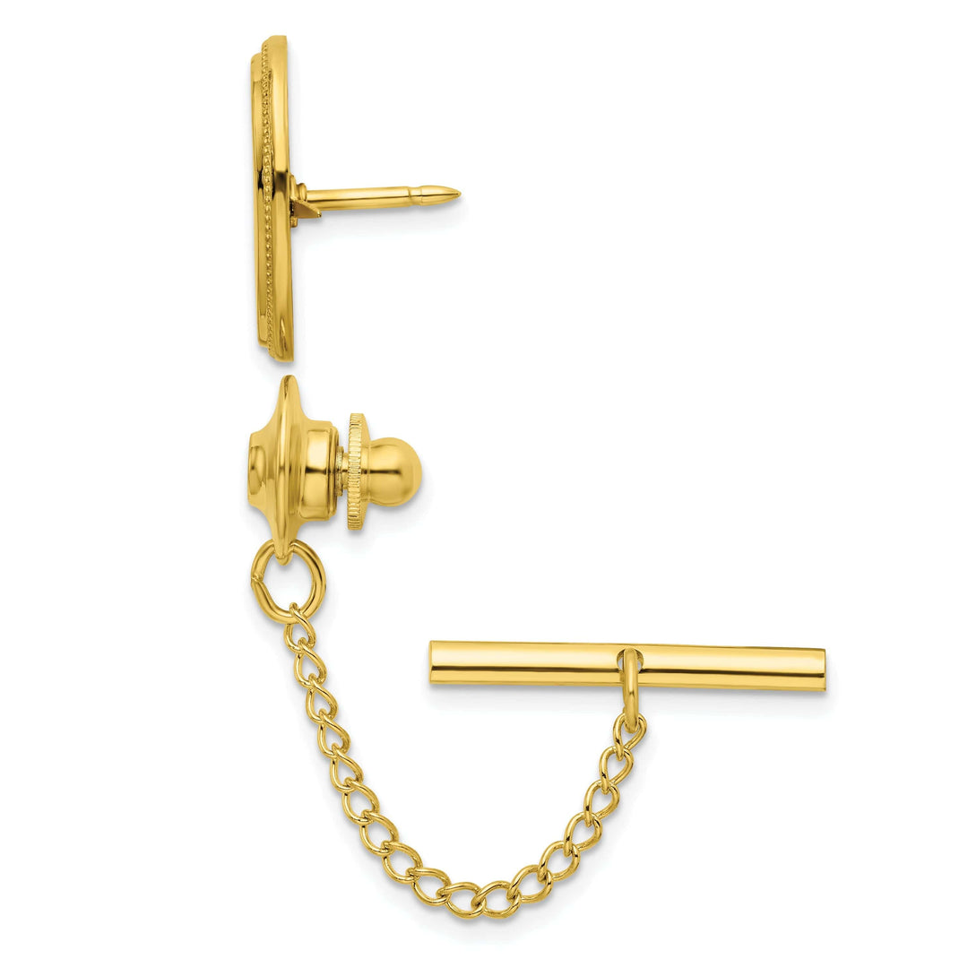 Kelly Waters Tie Tac Gold Plated Oval Beaded Tie Tac