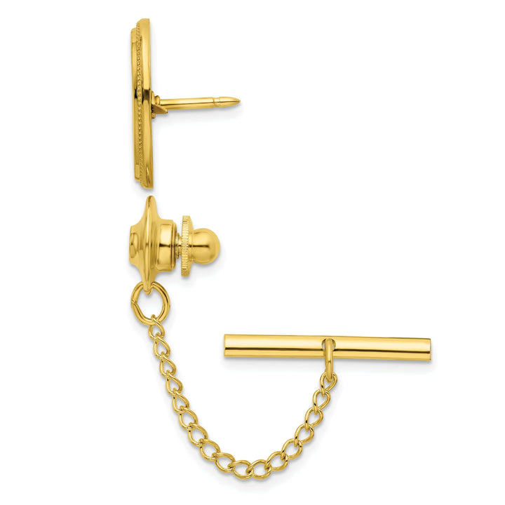 Kelly Waters Tie Tac Gold Plated Oval Beaded Tie Tac