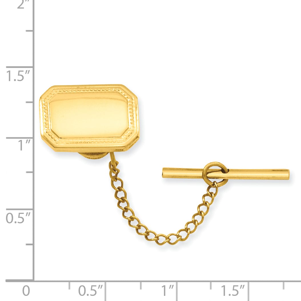 Kelly Waters Tie Tac Gold Plated Polished Rectangle Tie Tac