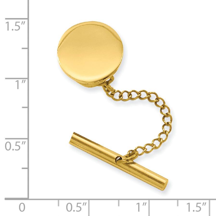 Jere Collection Tie Tac Gold Plated Round Polished Tie Tac