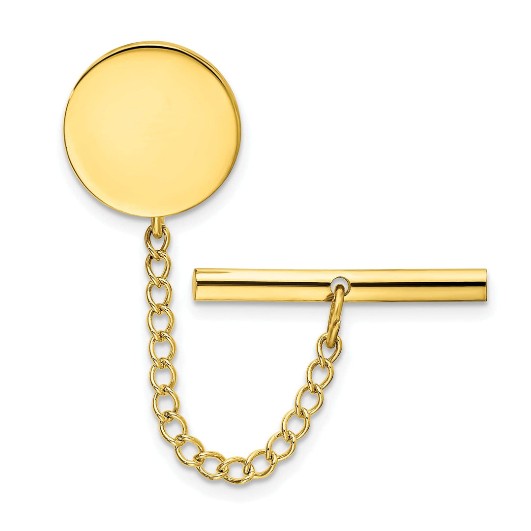 Jere Collection Tie Tac Gold Plated Round Polished Tie Tac