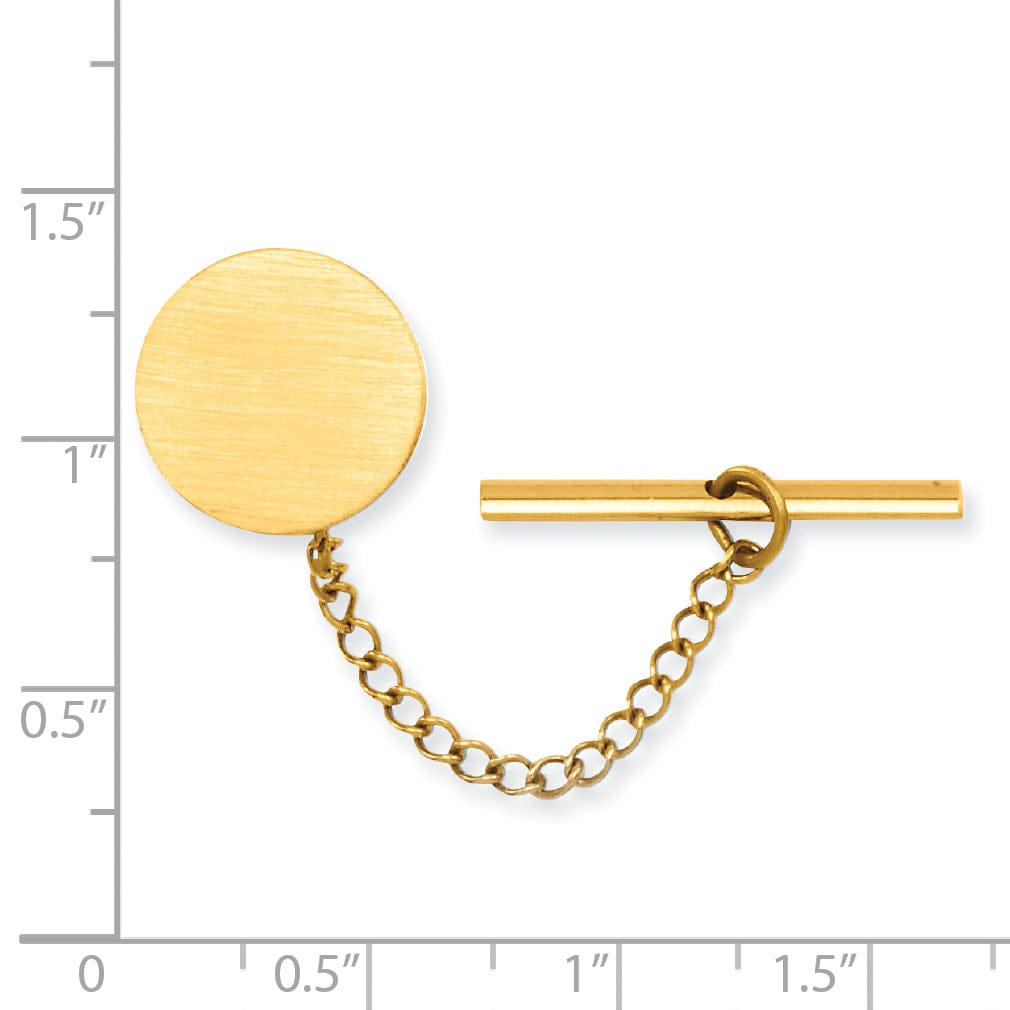 Jere Collection Tie Tac Gold Plated Round Satin Tie Tac