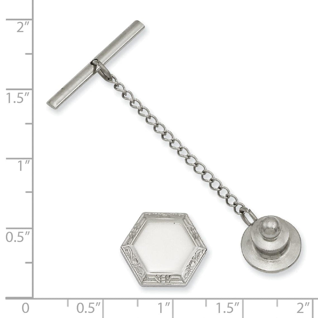 Kelly Waters Tie Tac Rhodium Hexagon Tie Tac