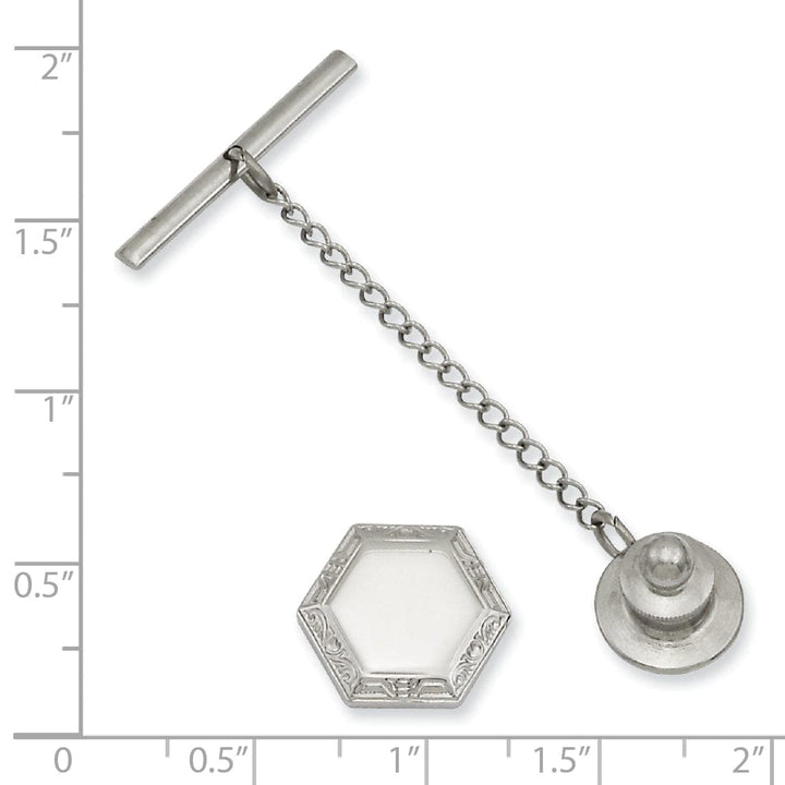 Kelly Waters Tie Tac Rhodium Hexagon Tie Tac