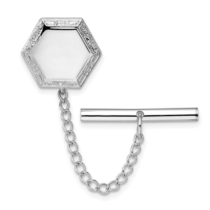 Kelly Waters Tie Tac Rhodium Hexagon Tie Tac