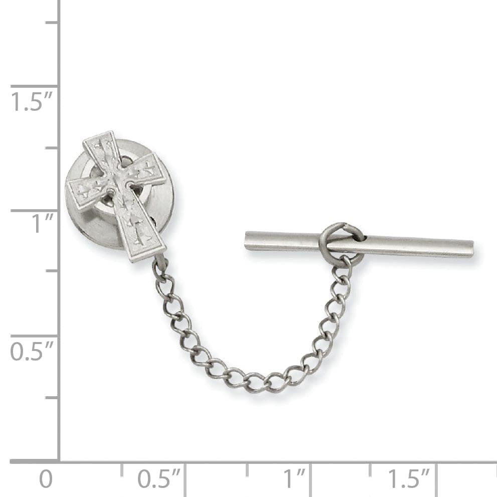 Kelly Waters Tie Tac Rhodium Plated Celtic Cross Tie Tac