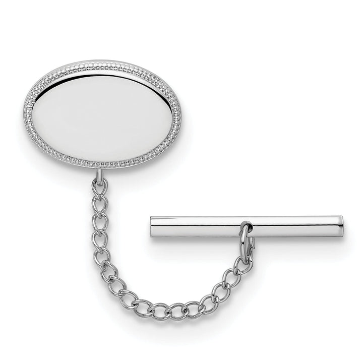 Kelly Waters Tie Tac Rhodium Plated Oval Beaded Tie Tac