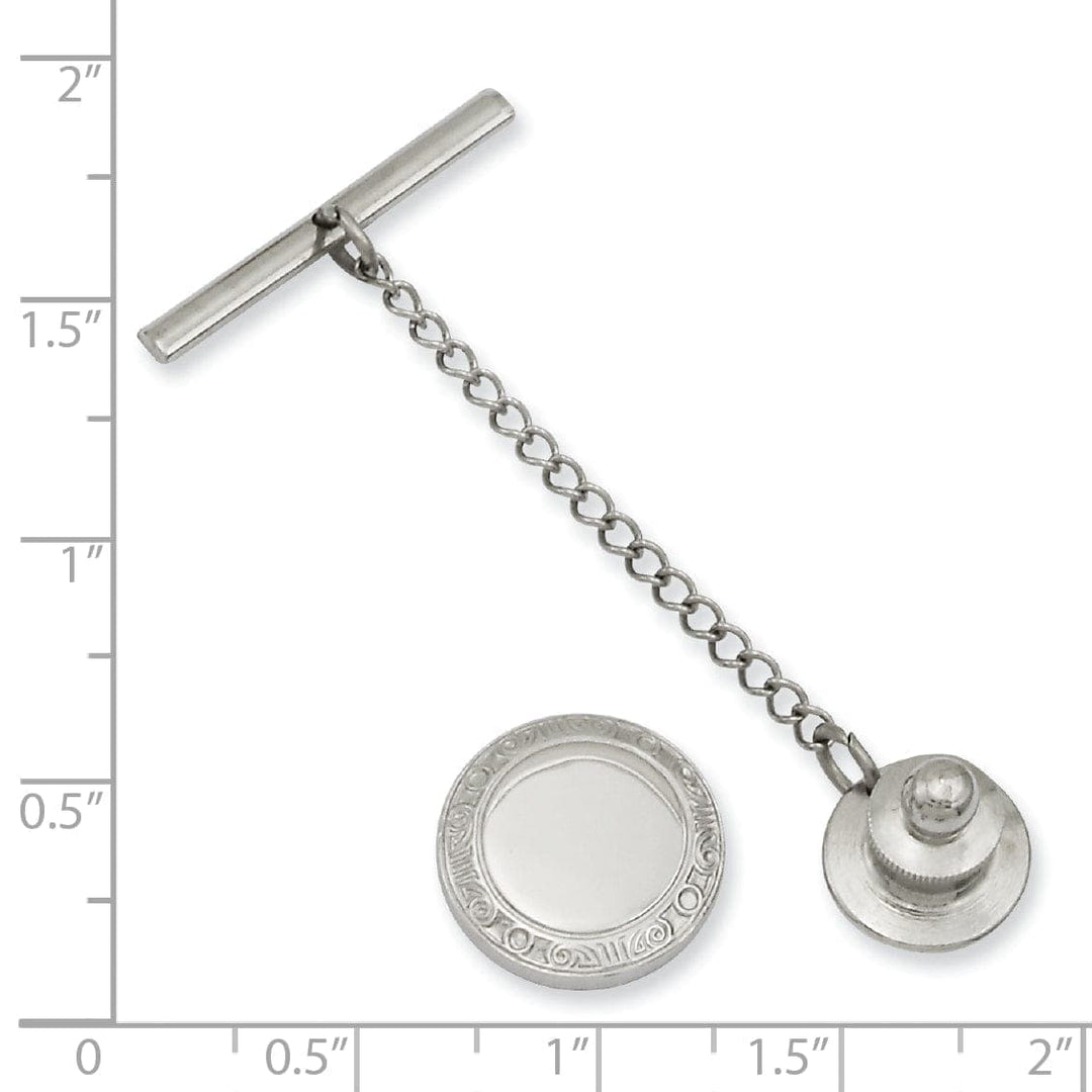 Kelly Waters Tie Tac Rhodium Plated Round Tie Tac