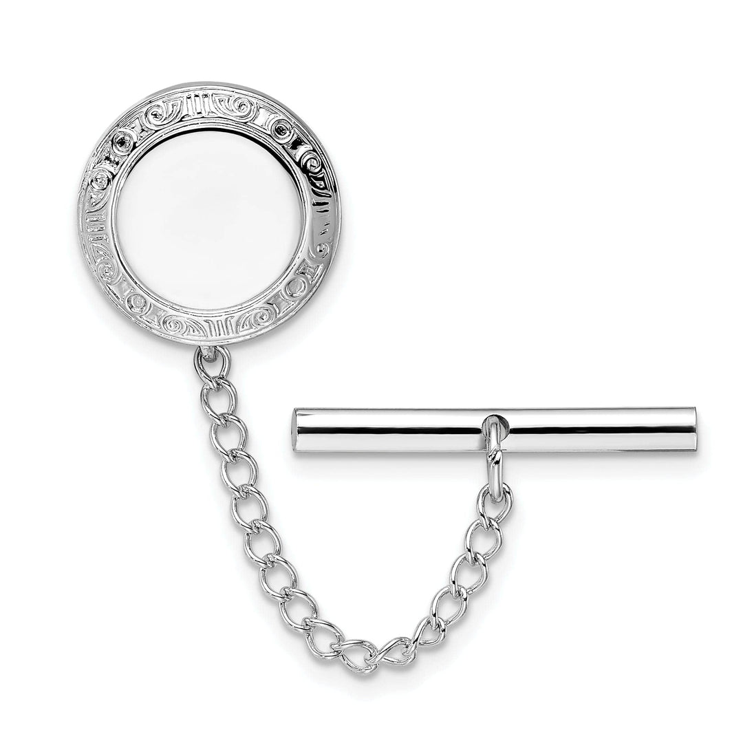 Kelly Waters Tie Tac Rhodium Plated Round Tie Tac