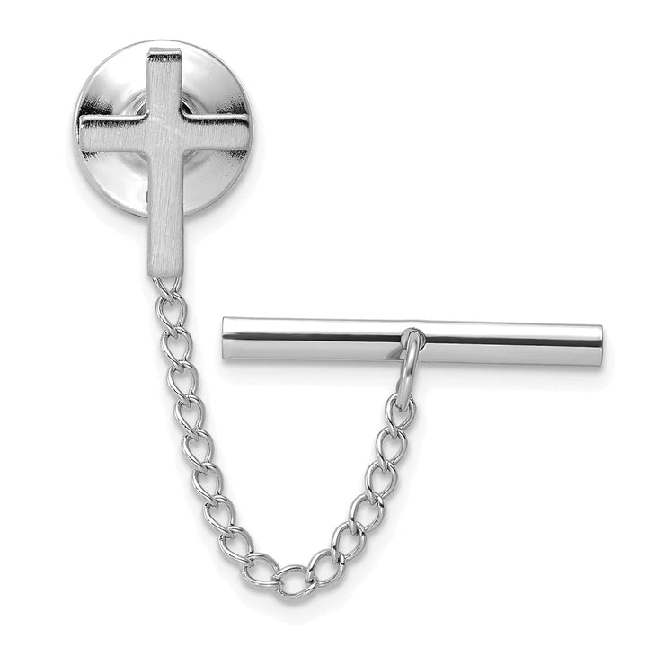 Kelly Waters Tie Tac Rhodium Plated Small Plain Cross Tie Tac